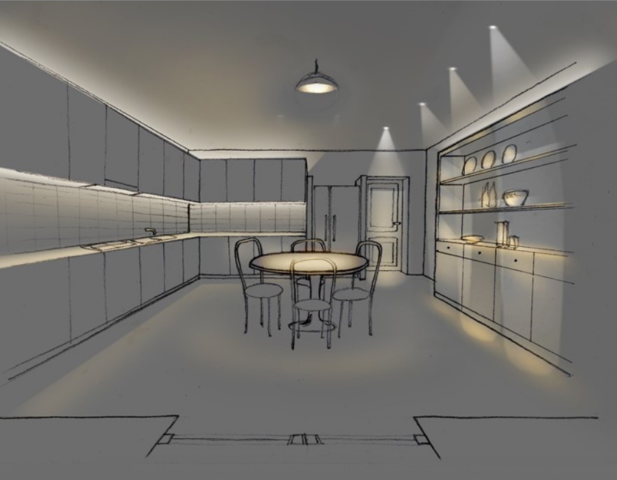 La giusta illuminazione della cucina rende tutto più buono!